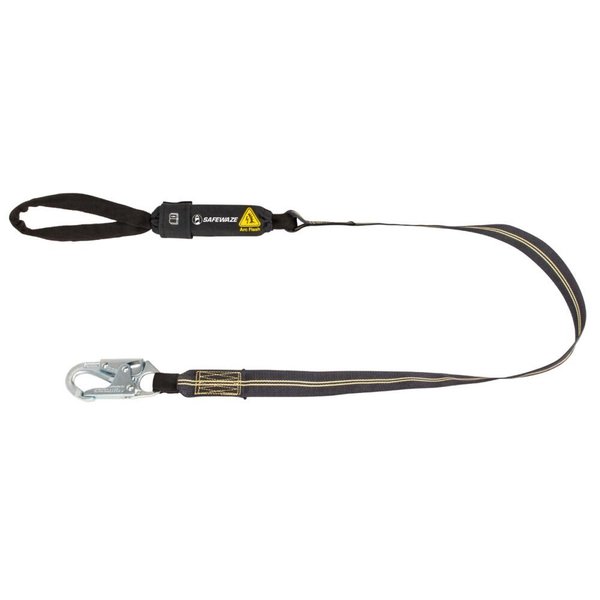 Safewaze Arc Flash 6ft Energy Absorbing Lanyard: Aramid, Snap Hook, Soft Loop 020-2046